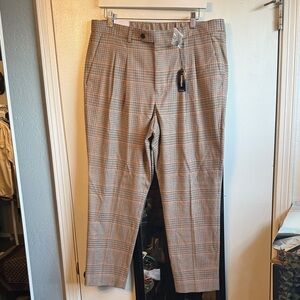 Express Men's Checkered Beige Pants NWT